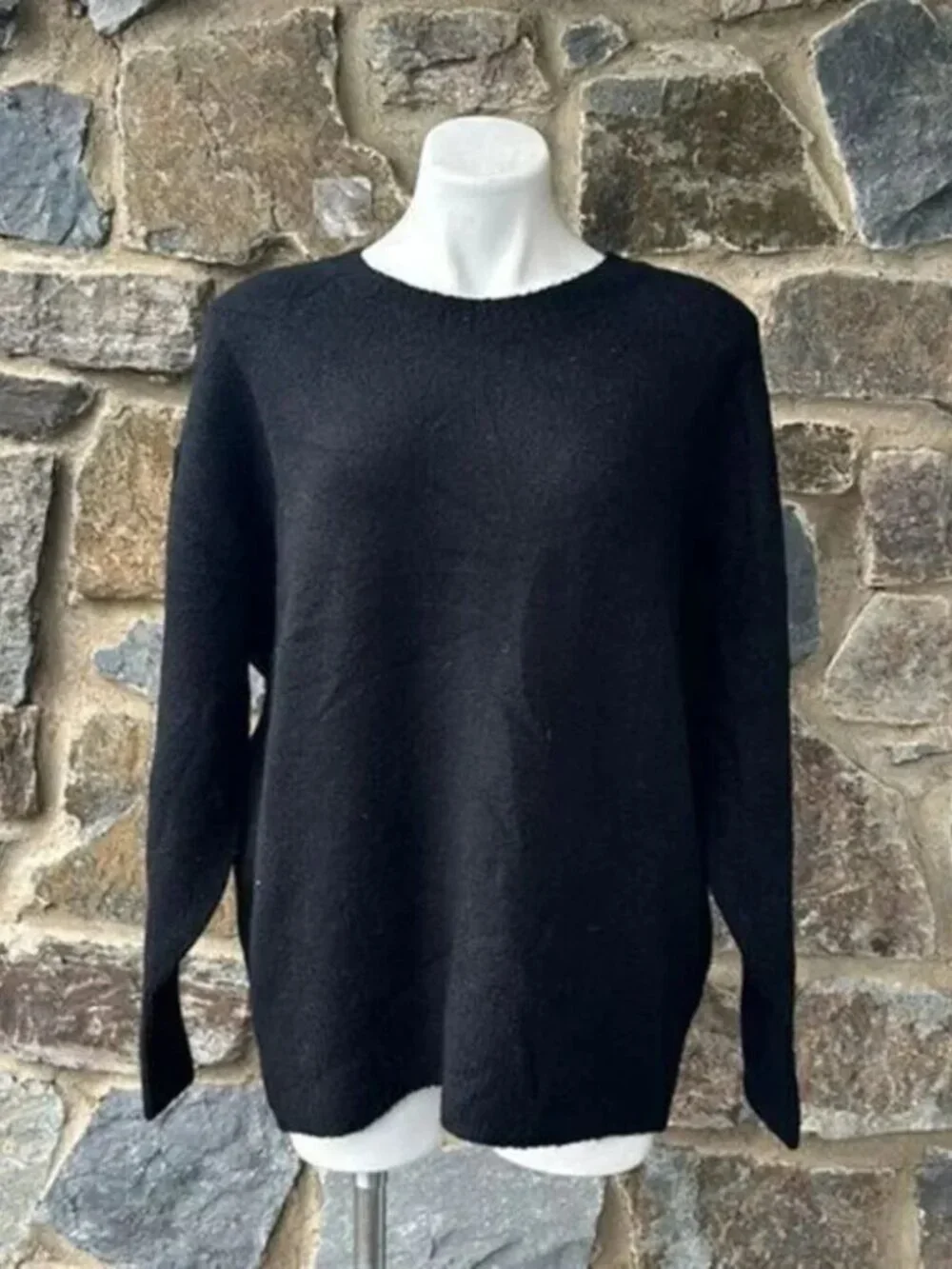 J.Crew Black Crew Neck Pullover Sweater Size M
